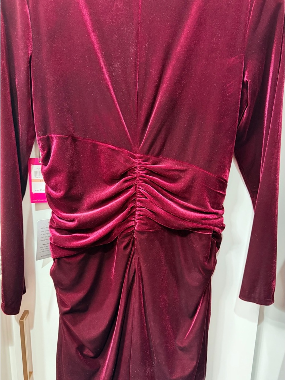 Vince Camuto Velvet Dress in Burgundy